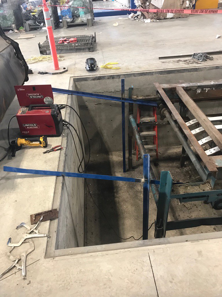 Conveyor belt guides fabricated. Belt install has begun. https//t.co