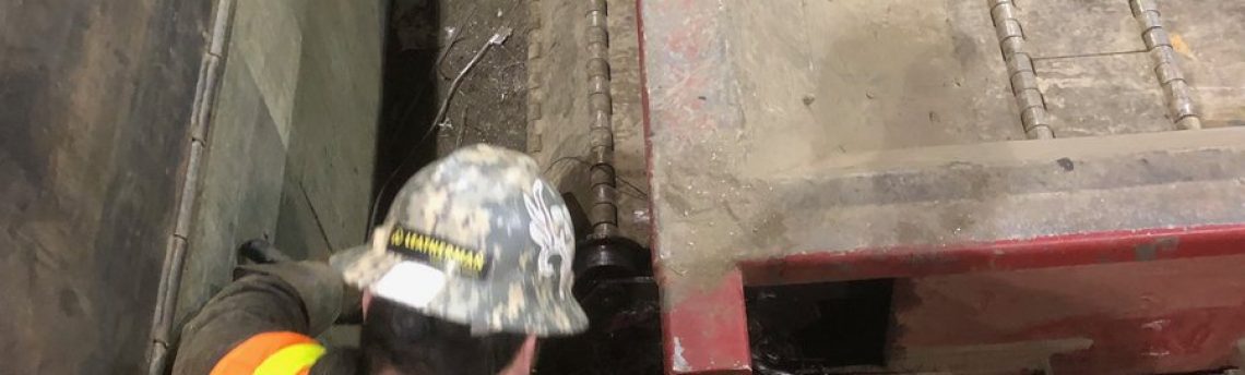 Cleaning debris off of a conveyor shaft to prevent piling up the bearings. https://t.co/9gEDj2J4QB
